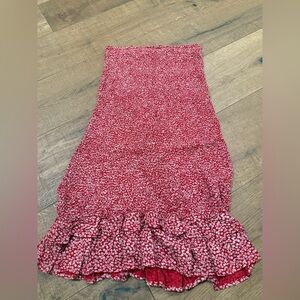 American Eagle Outfitters Red Floral Pencil Skirt